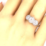 Yellow and White Gold Trilogy Style Diamond Ring