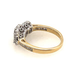Yellow and White Gold Trilogy Style Diamond Ring