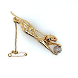 Yellow and White Gold Diamond and Ruby set Jaguar Brooch.