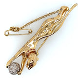 Yellow and White Gold Diamond and Ruby set Jaguar Brooch.