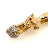 Yellow and White Gold Diamond and Ruby set Jaguar Brooch.