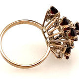 Exquisite Cast and Hand Assembled Yellow Gold Garnet Ring