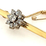 18ct yellow and white Gold Bar Brooch with Diamonds