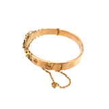 Antique Yellow Gold Bangle with Diamond and Rubies
