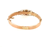 Antique Yellow Gold Bangle with Diamond and Rubies