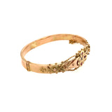 Antique Yellow Gold Bangle with Diamond and Rubies