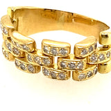 Elegant 18ct Yellow Gold Diamond Set Chain Ring