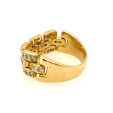 Elegant 18ct Yellow Gold Diamond Set Chain Ring