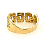 Elegant 18ct Yellow Gold Diamond Set Chain Ring