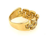 Elegant 18ct Yellow Gold Diamond Set Chain Ring