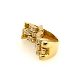 Elegant 18ct Yellow Gold Diamond Set Chain Ring