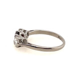 ELEGANT PLATINUM 3 STONE GARNET & DIAMOND RING