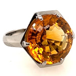 18ct White Gold & Citrine Handmade Ring