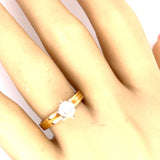 Impressive Yellow & White Gold Diamond Single Stone Ring