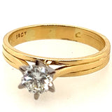 18ct Yellow & White Gold Diamond Single Stone Ring