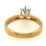 Impressive Yellow & White Gold Diamond Single Stone Ring