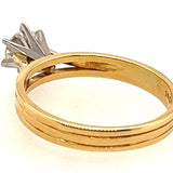 Impressive Yellow & White Gold Diamond Single Stone Ring