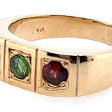9ct Yellow Gold & Tourmaline Ring Green & Orange Tourmaline