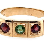 9ct Yellow Gold & Tourmaline Ring Green & Orange Tourmaline