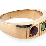 9ct Yellow Gold & Tourmaline Ring Green & Orange Tourmaline