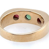 9ct Yellow Gold & Tourmaline Ring Green & Orange Tourmaline