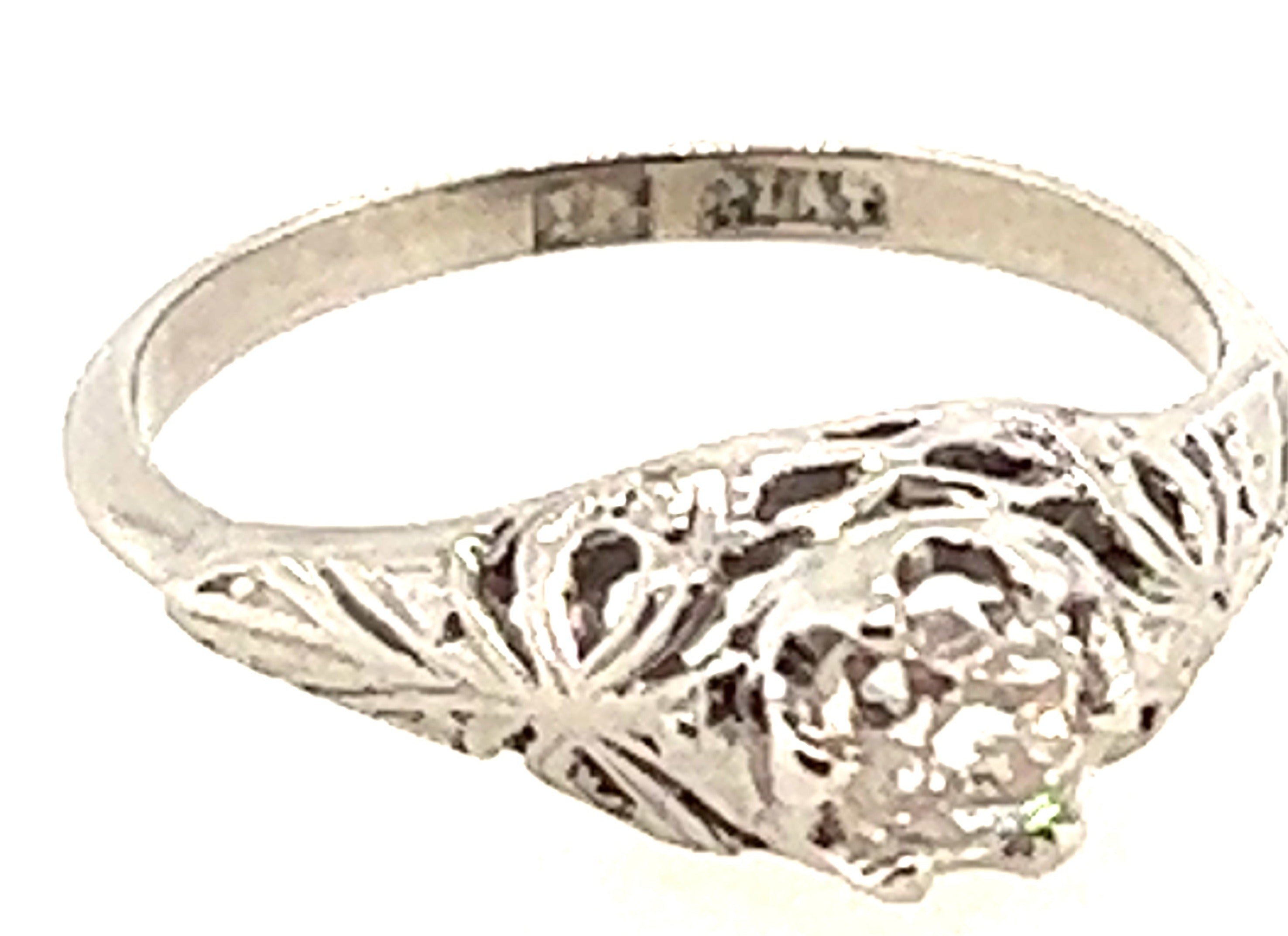 18ct White Gold & Old Mine Cut Diamond Ring
