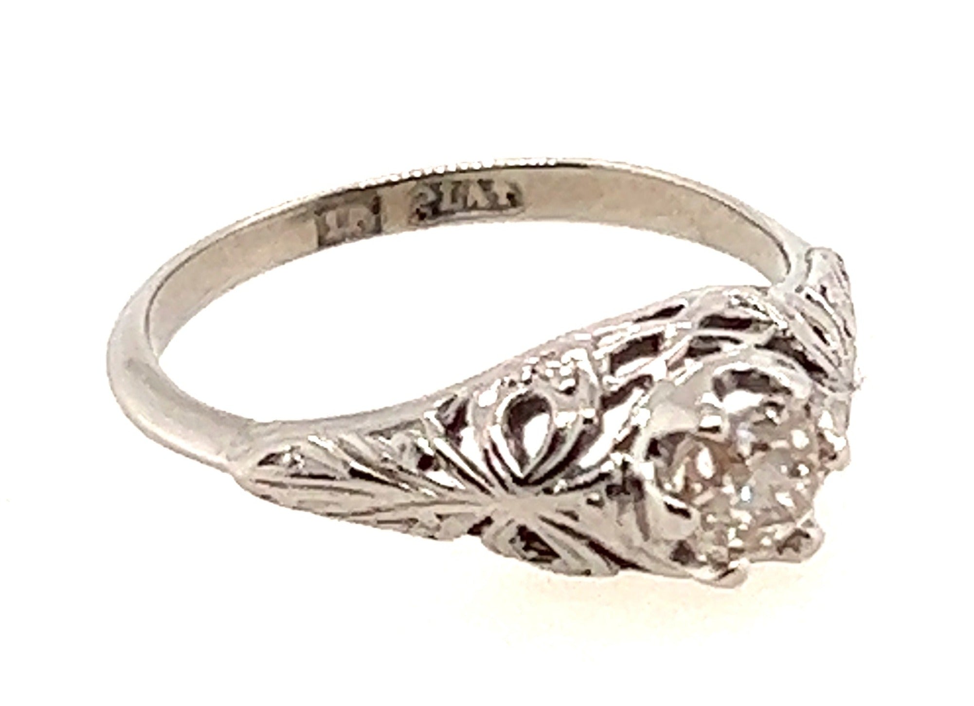 18ct White Gold & Old Mine Cut Diamond Ring