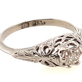 18ct White Gold & Old Mine Cut Diamond Ring