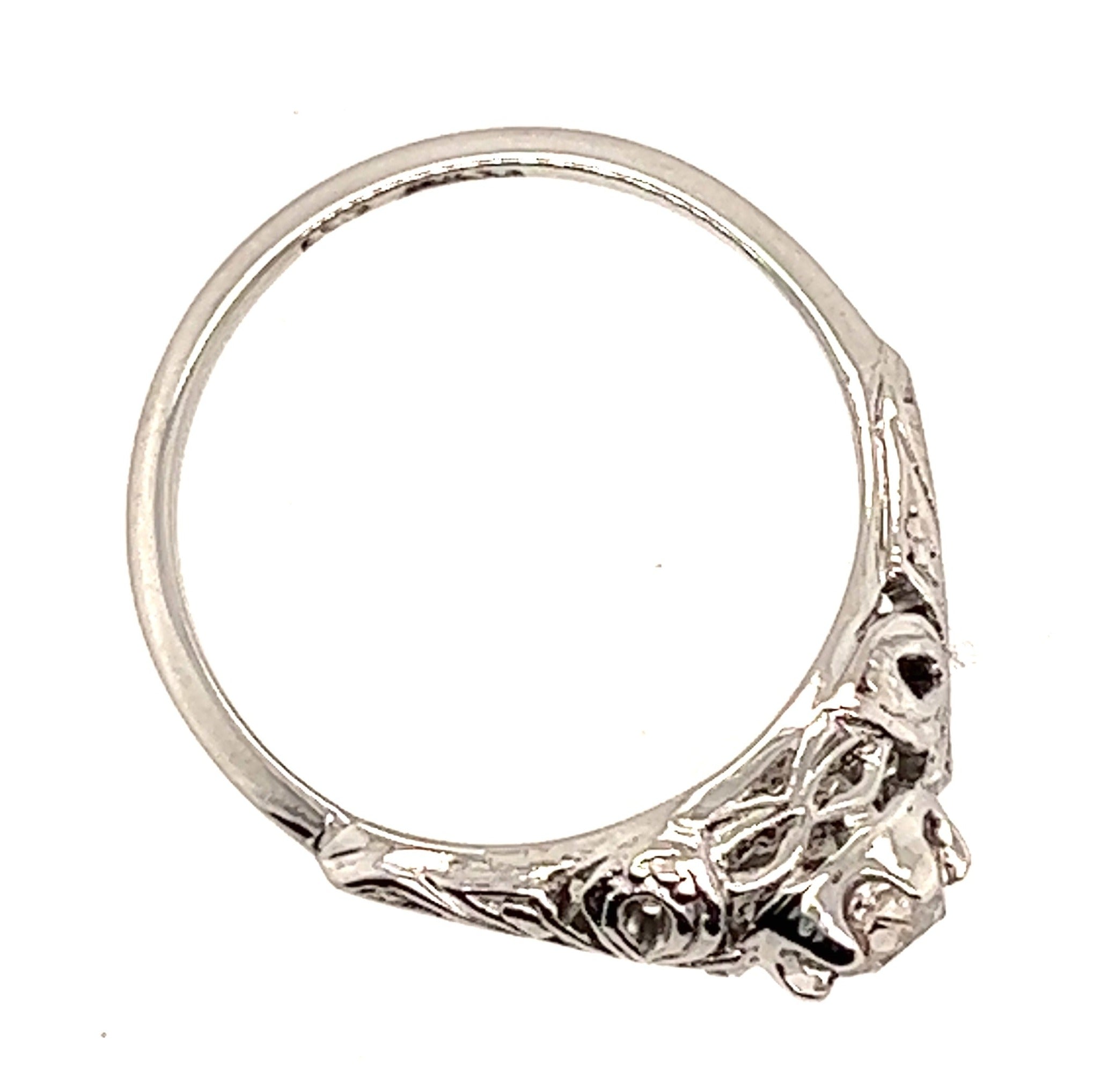 18ct White Gold & Old Mine Cut Diamond Ring