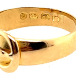 Antique 18ct Yellow Gold & Garnet Buckle Handmade Ring Birmingham Circa 1879
