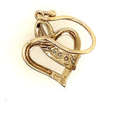 9ct Yellow Gold & Diamond Heart Shaped Shepherd Hook Earrings