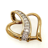 9ct Yellow Gold & Diamond Heart Pendant