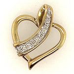 9ct Yellow Gold & Diamond Heart Pendant