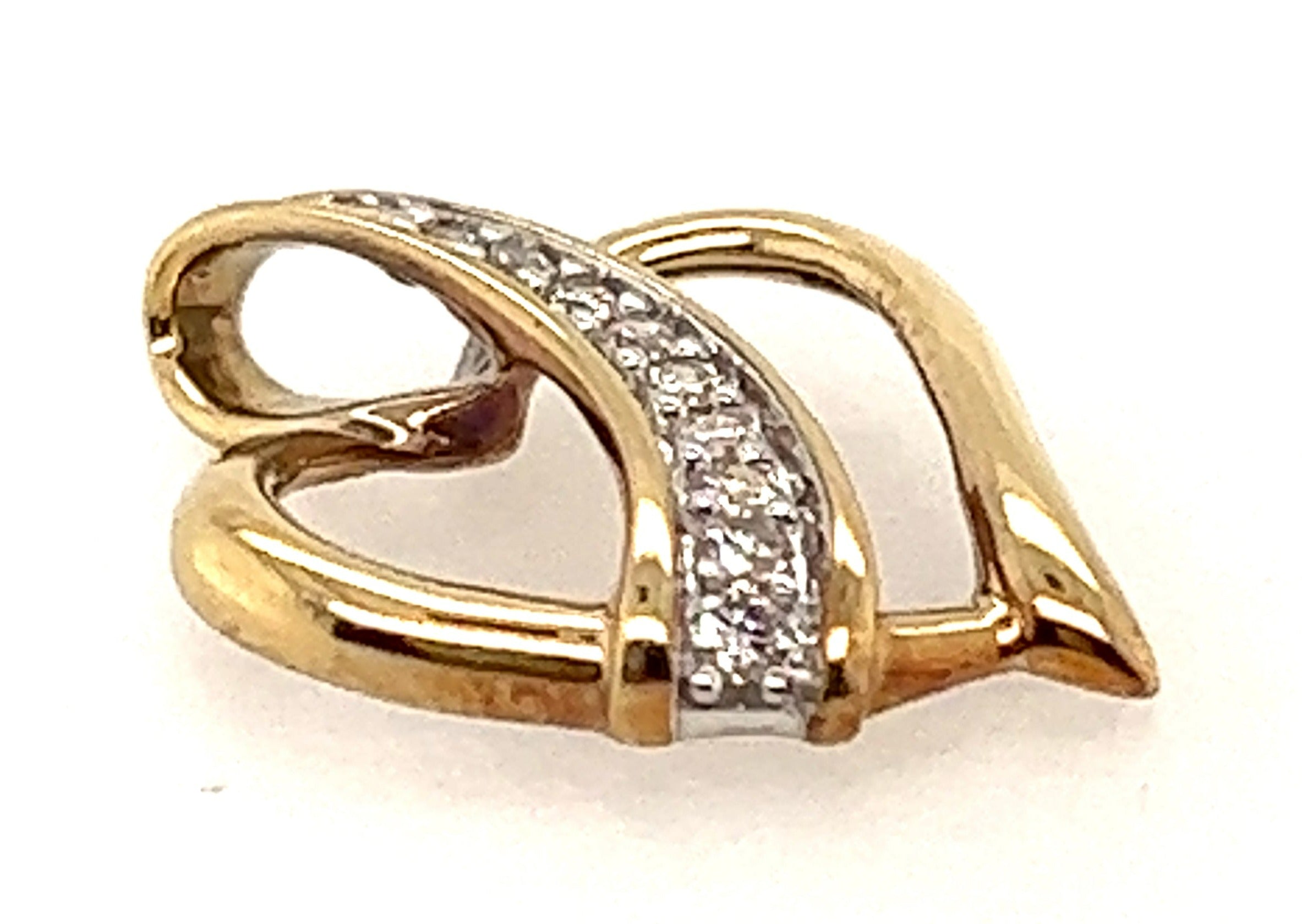 9ct Yellow Gold & Diamond Heart Pendant