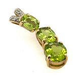 9ct Yellow Gold Peridot & Diamond Pendant