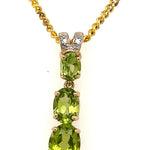 9ct Yellow Gold Peridot & Diamond Pendant