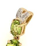 9ct Yellow Gold Peridot & Diamond Pendant