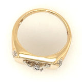 Diamond & 9ct Yellow Gold Ring with 9ct White Gold Eagle