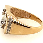 Diamond & 9ct Yellow Gold Ring with 9ct White Gold Eagle