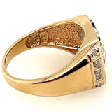 Diamond & 9ct Yellow Gold Ring with 9ct White Gold Eagle