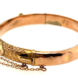 9ct Yellow Gold Turquoise & Seed Pearl Antique Bangle Circa 1900