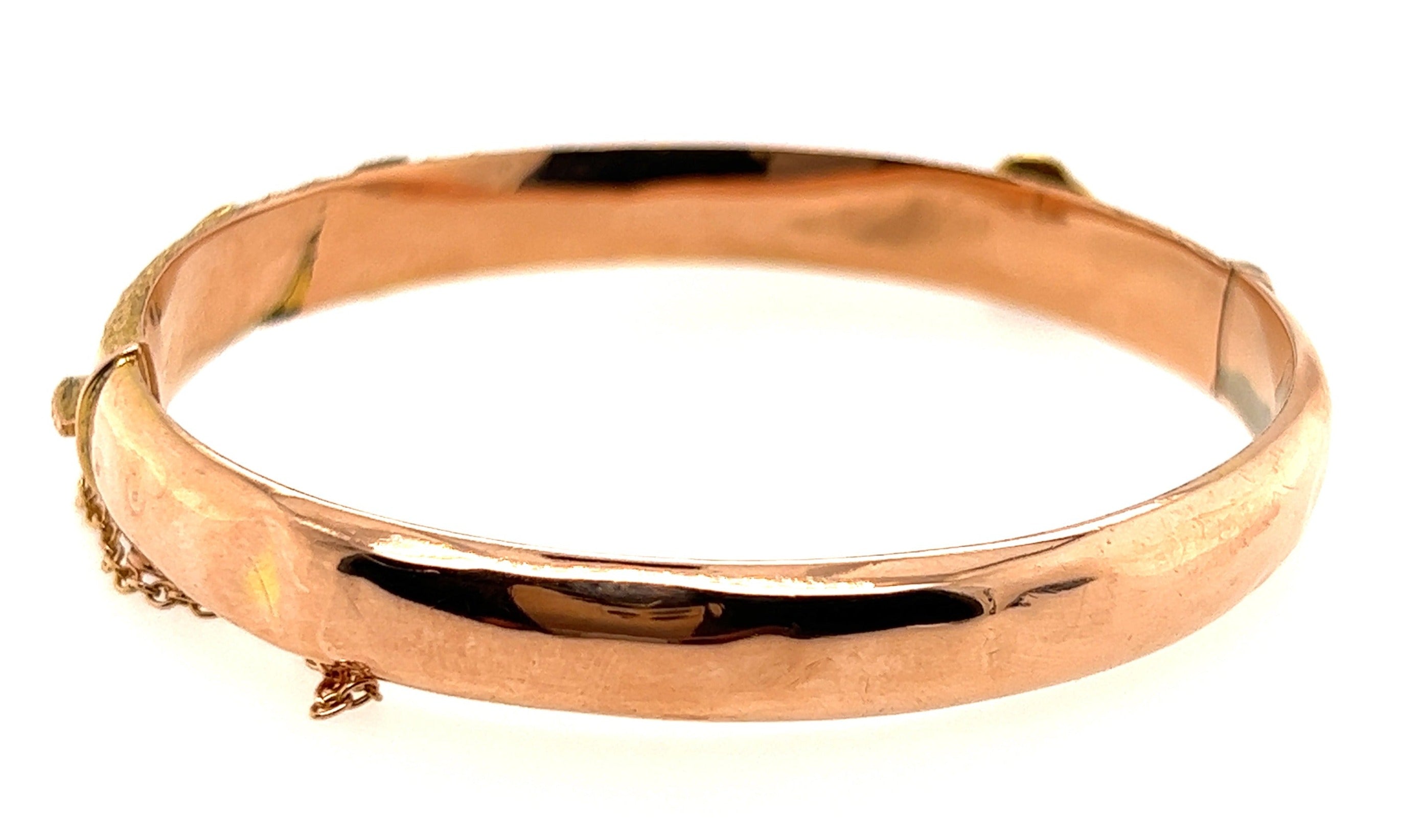 9ct Yellow Gold Turquoise & Seed Pearl Antique Bangle Circa 1900