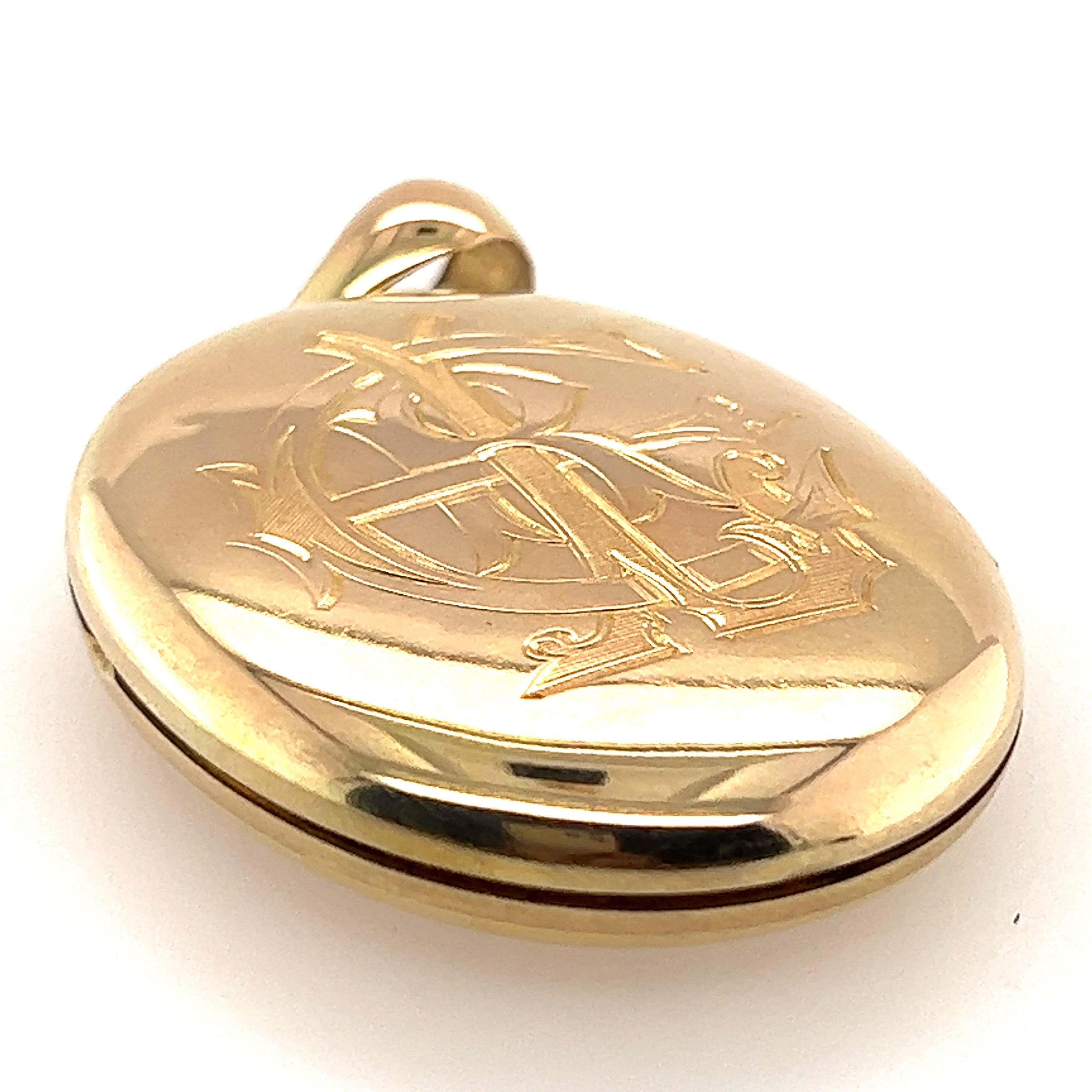Antique 18ct Yellow Gold Hinged Locket Pendant Circa 1900