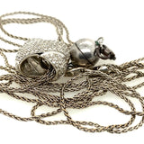 18ct White Gold & Diamond 'X' Shape Pendant with 18ct Three Strand Twist Chain Necklace