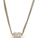 18ct White Gold & Diamond 'X' Shape Pendant with 18ct Three Strand Twist Chain Necklace