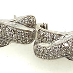 18ct White Gold & Diamond 'X' Shaped Earrings