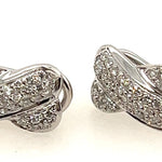 18ct White Gold & Diamond 'X' Shaped Earrings