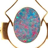 15ct Yellow Gold & Opal Handmade Vintage Pendant
