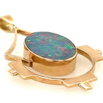 15ct Yellow Gold & Opal Handmade Vintage Pendant
