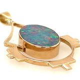 15ct Yellow Gold & Opal Handmade Vintage Pendant